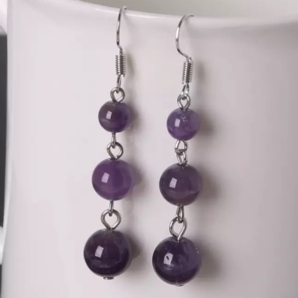 Genuine amethyst earrings
